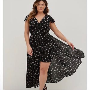 Torrid black butterfly Print Dress  Romper